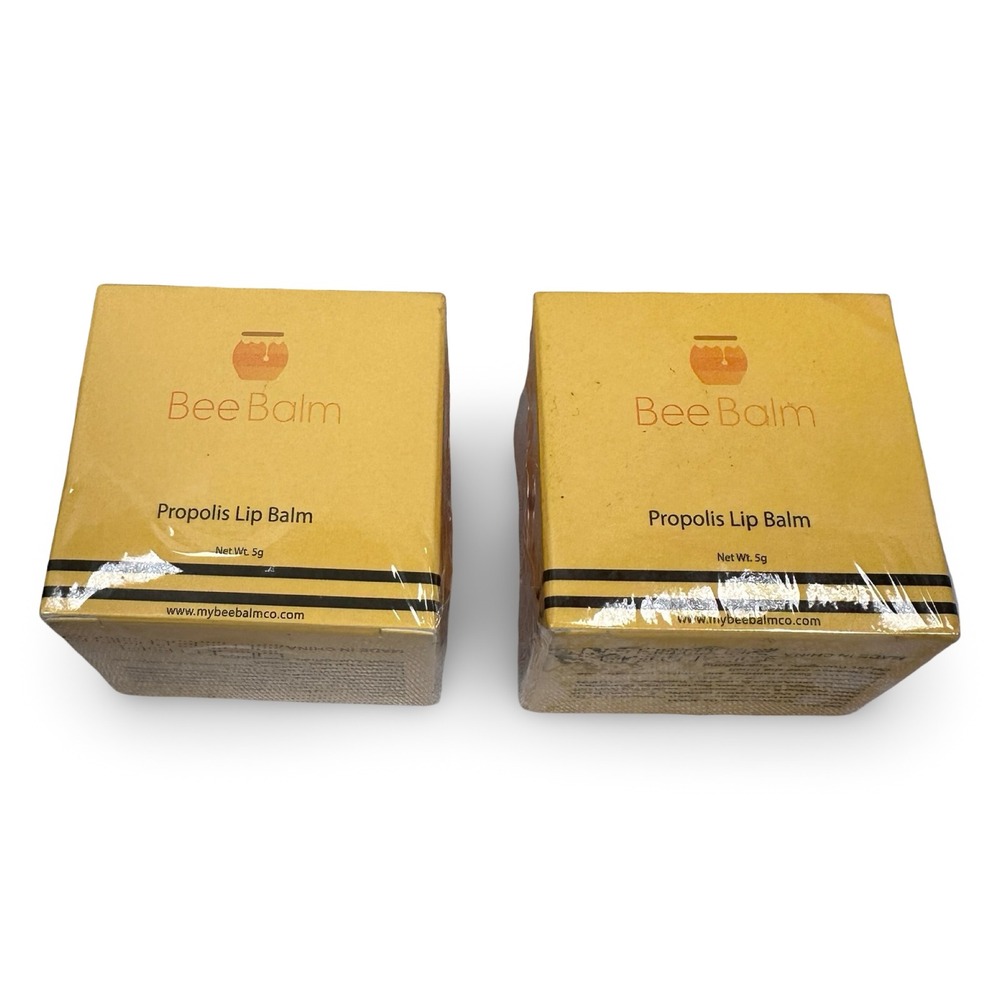 Bee Balm Propolis Lip Balm 2 Pack Set Hydrating Soothing Lip Mask‎ 5g Each NEW